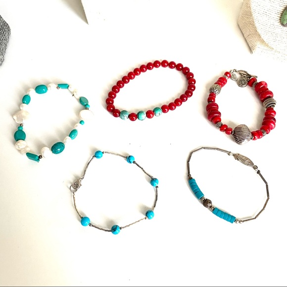 Coral Turquoise Southwestern Style Jewelry 12 pieces Vintage and Contemporary - Picture 2 of 15